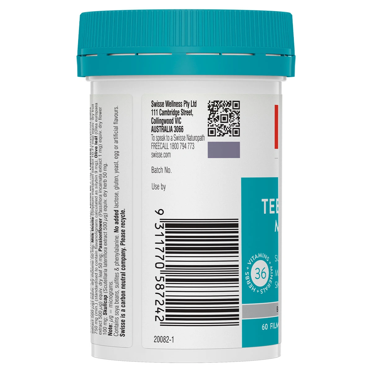 Viên uống hỗ trợ sức khỏe vị thành niên cho nam Swisse Teenage Men’s Ultivite Multivitamin 60 Viên