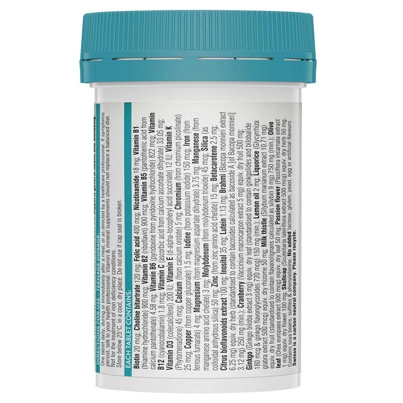 Viên uống hỗ trợ sức khỏe vị thành niên cho nam Swisse Teenage Men’s Ultivite Multivitamin 60 Viên