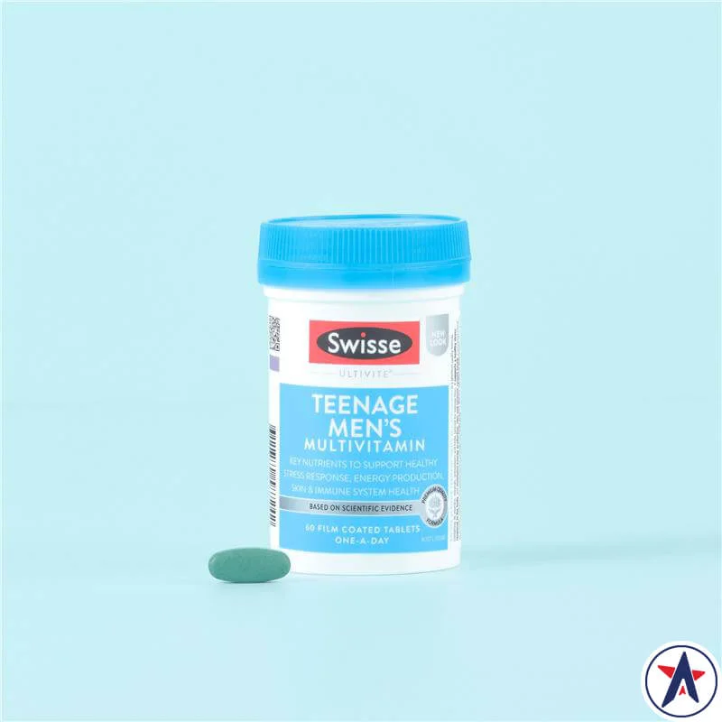 Viên uống hỗ trợ sức khỏe vị thành niên cho nam Swisse Teenage Men’s Ultivite Multivitamin 60 Viên