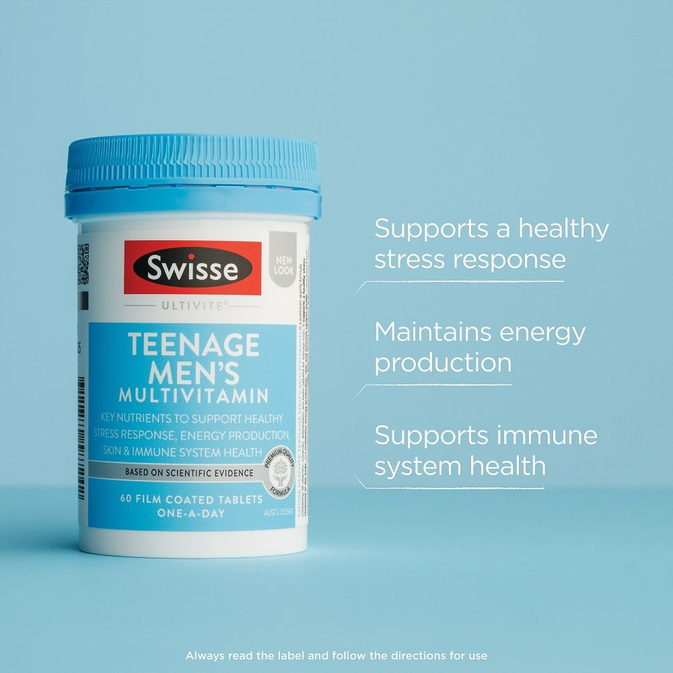 Viên uống hỗ trợ sức khỏe vị thành niên cho nam Swisse Teenage Men’s Ultivite Multivitamin 60 Viên