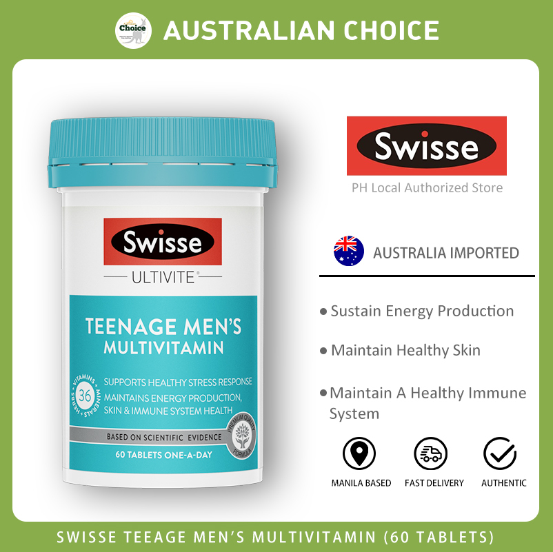 Viên uống hỗ trợ sức khỏe vị thành niên cho nam Swisse Teenage Men’s Ultivite Multivitamin 60 Viên