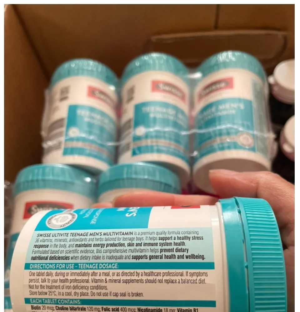 Viên uống hỗ trợ sức khỏe vị thành niên cho nam Swisse Teenage Men’s Ultivite Multivitamin 60 Viên