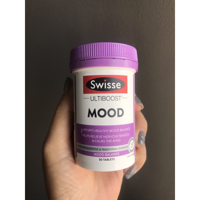 Viên uống hỗ trợ giảm căng thằng mệt mỏi tuột mood làm dịu tâm trí - Swisse Ultiboost Tâm Trạng 50 Viên
