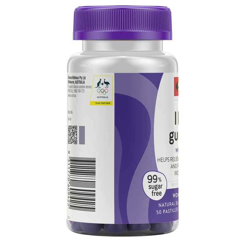 Kẹo nhai bổ sung sắt có thêm vitamin C không tanh - Swisse Iron Gummies 50 Gói