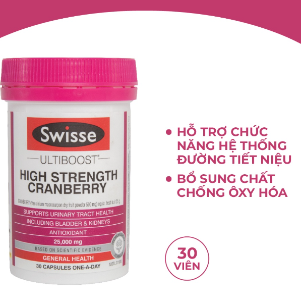 Viên uống Nam việt quất - Swisse Cranberry 25000mg 30 Viên