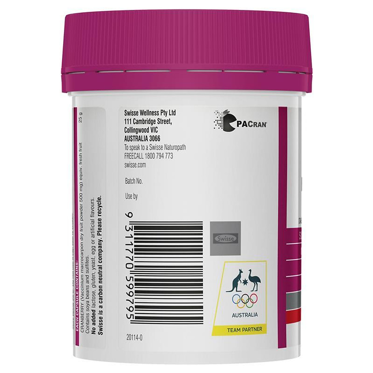 Viên uống hỗ trợ tiết niệu nữ chiết xuất từ quả nam việt quất Uc - Swisse Cranberry 25000mg 90 Viên