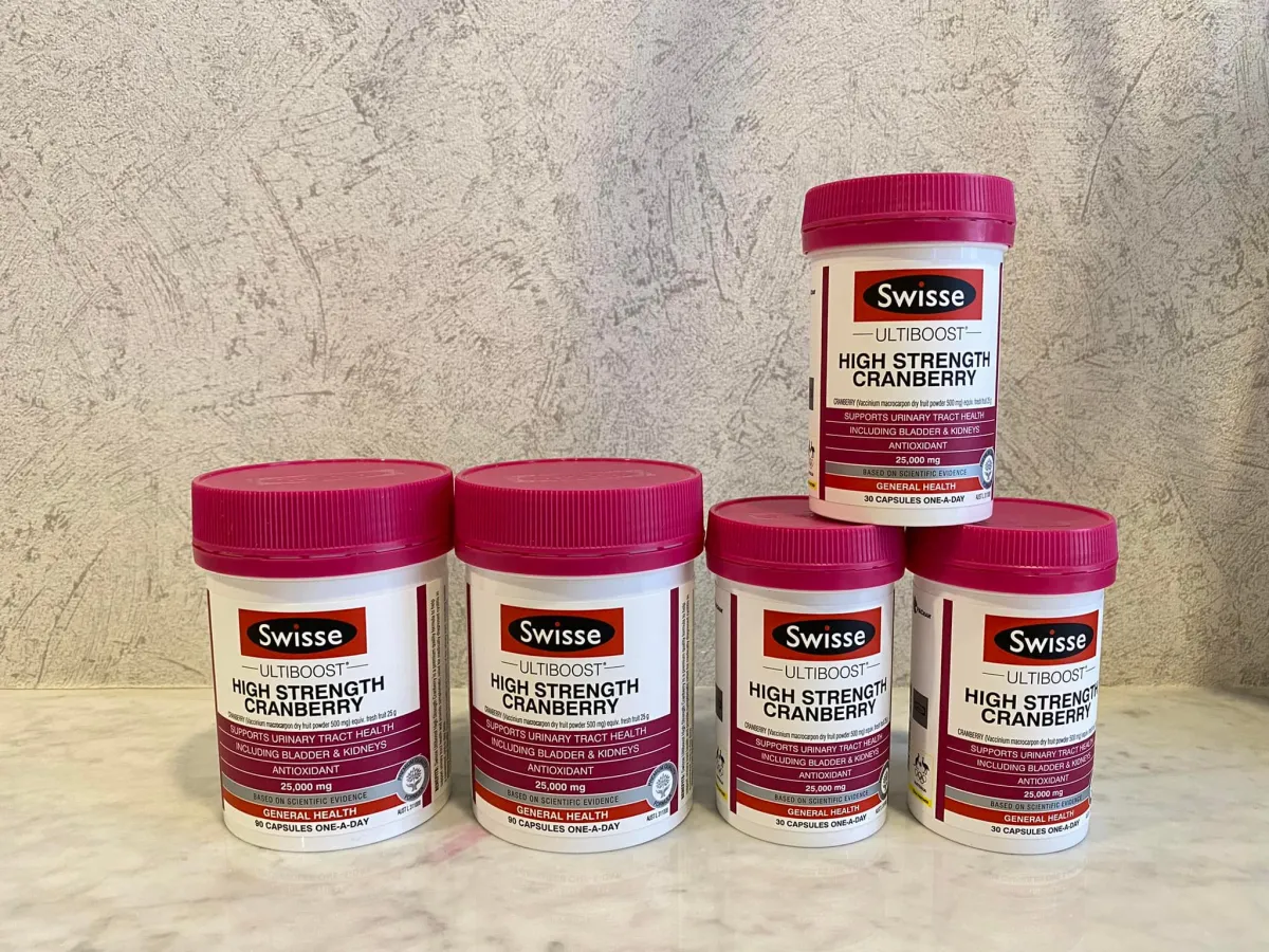 Viên uống hỗ trợ tiết niệu nữ chiết xuất từ quả nam việt quất Uc - Swisse Cranberry 25000mg 90 Viên