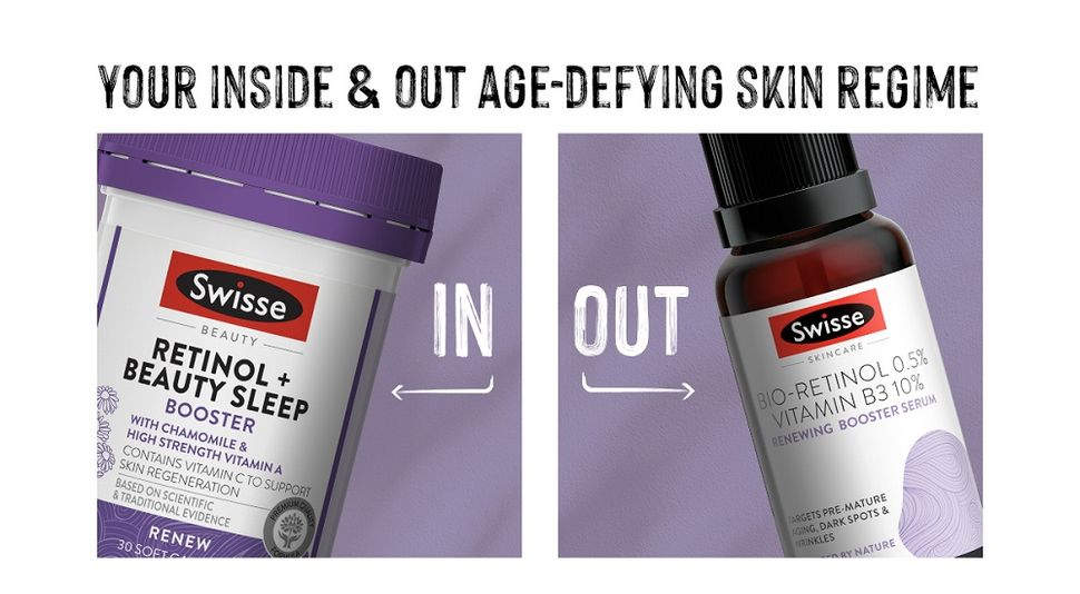 Viên uống Retinol tái tạo da và hỗ trợ ngũ ngon - Swisse Beauty Retinol + Beauty Booster 30 Viên