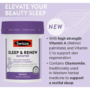 Viên uống Retinol tái tạo da và hỗ trợ ngũ ngon - Swisse Beauty Retinol + Beauty Booster 30 Viên