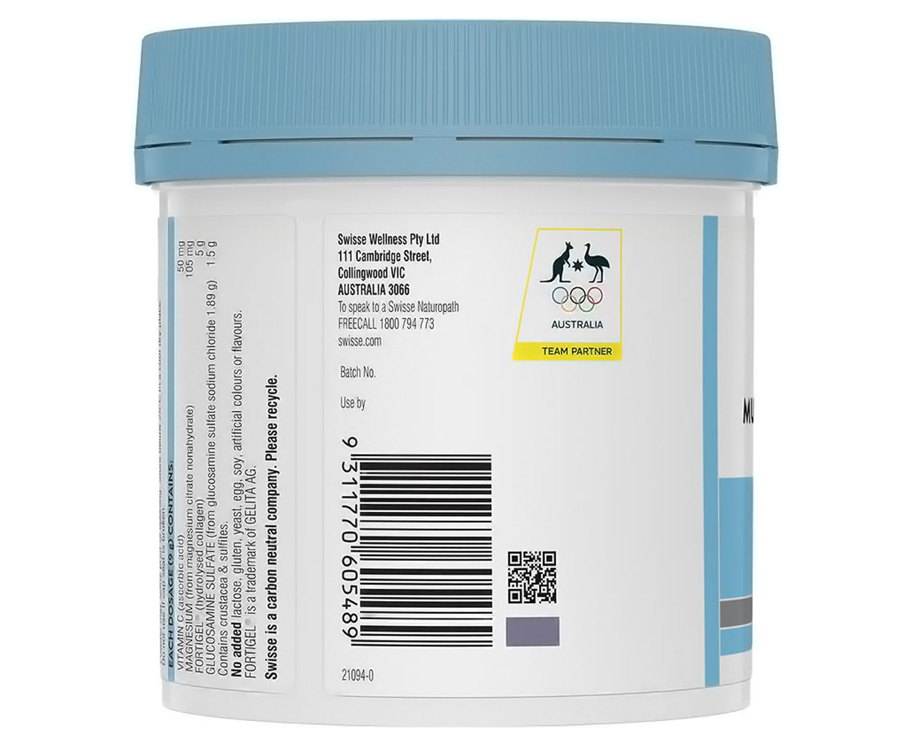 Bột uống hỗ trợ giảm viêm khớp - Swisse Collagen Joint + Muscle Health Powder 162g