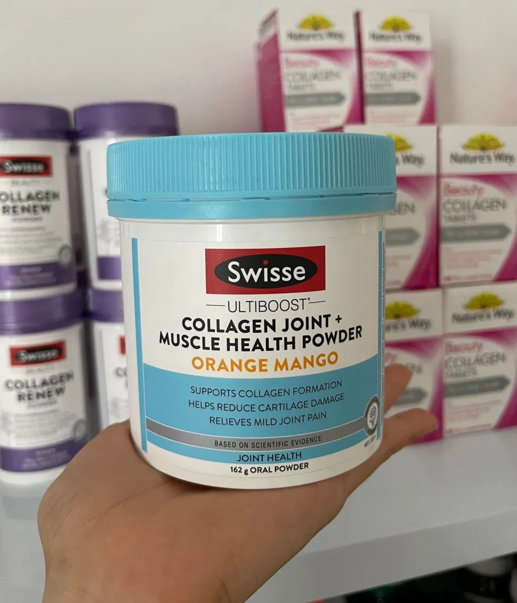 Bột uống hỗ trợ giảm viêm khớp - Swisse Collagen Joint + Muscle Health Powder 162g