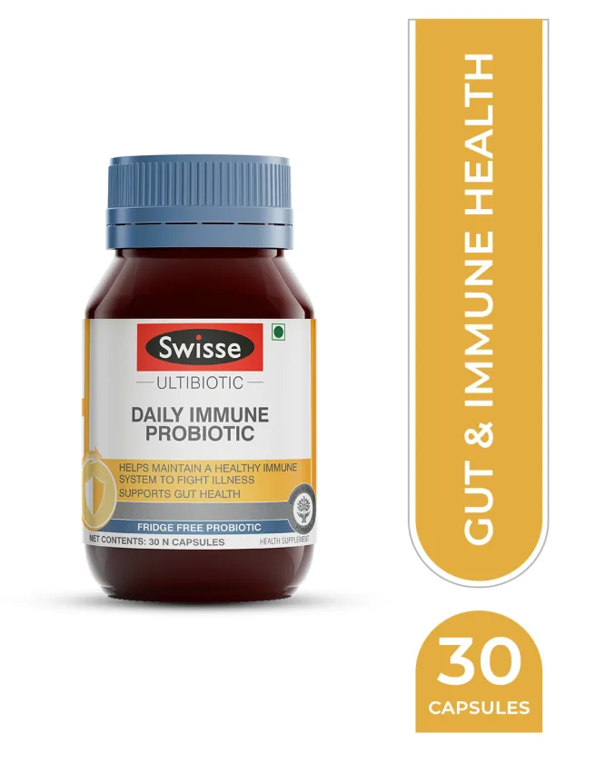 Viên uống men vi sinh tăng cường miễn dịch giảm ốm vặt - Swisse Ultibiotic Daily Immune Probiotic 30 Viên