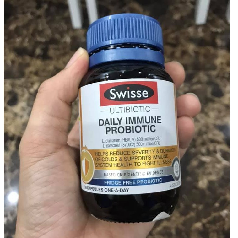 Viên uống men vi sinh tăng cường miễn dịch giảm ốm vặt - Swisse Ultibiotic Daily Immune Probiotic 30 Viên