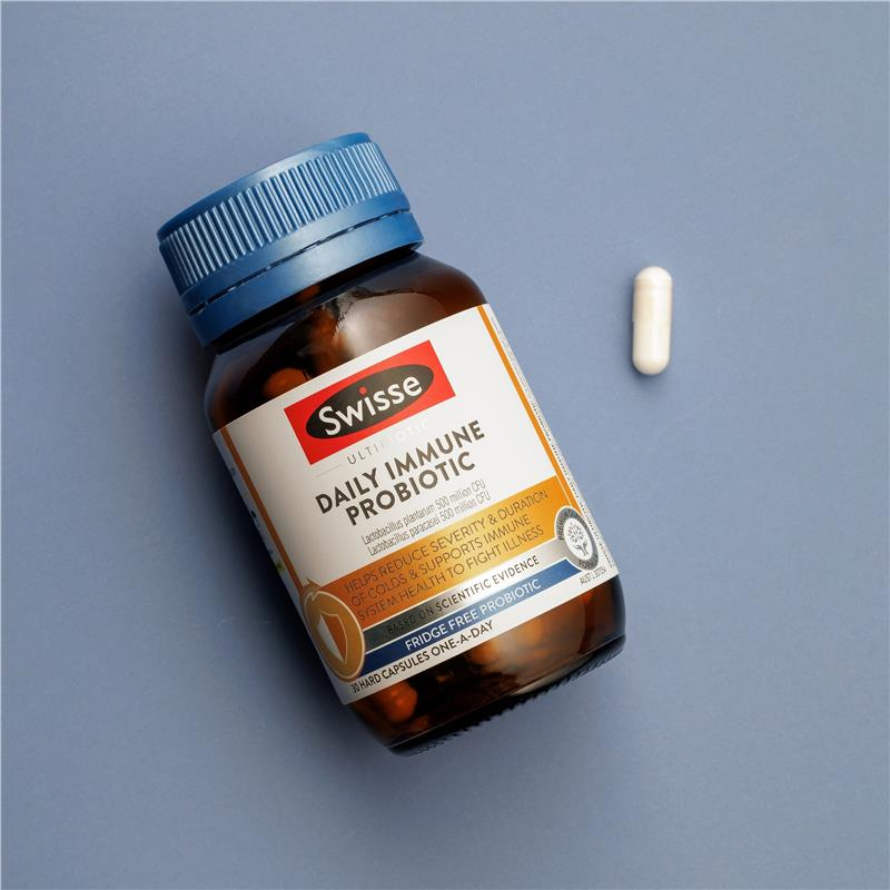 Viên uống men vi sinh tăng cường miễn dịch giảm ốm vặt - Swisse Ultibiotic Daily Immune Probiotic 30 Viên