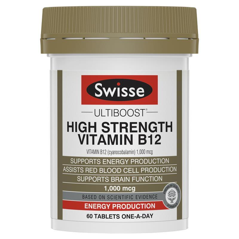 Viên uống bổ sung vitamin B12 - swisse ultiboost hs vitamin B12 60 Viên
