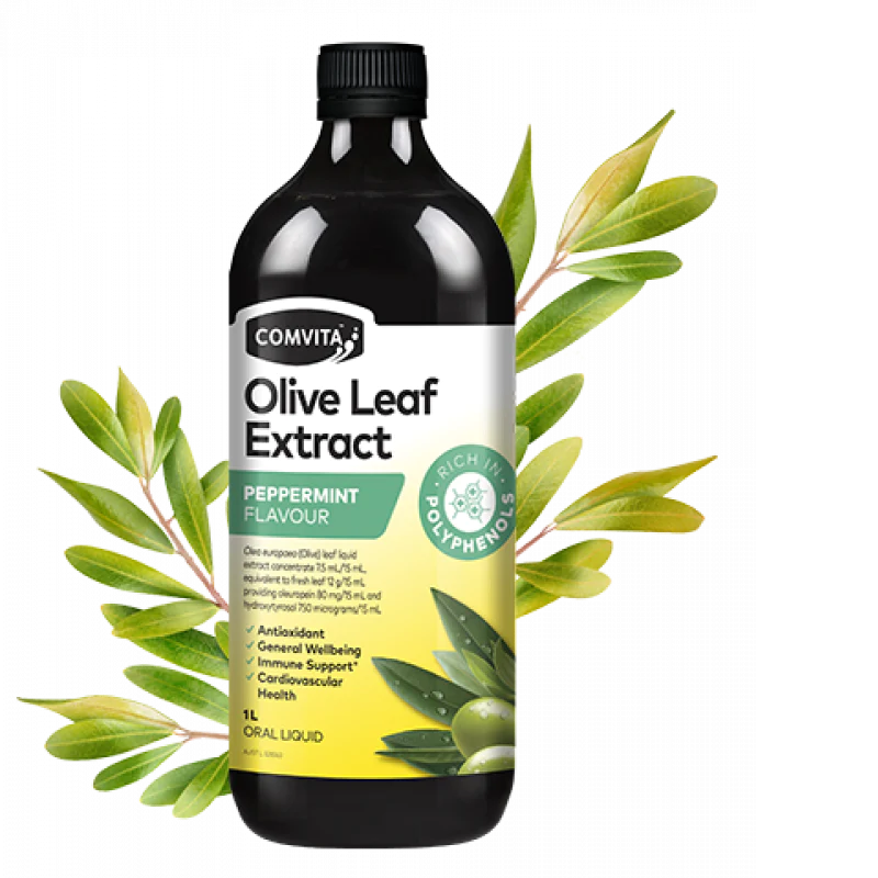 Siro chiết xuất lá Oliu hỗ trợ hệ miễn dịch - Comvita Olive Leaf Extract Peppermint 1 Litre