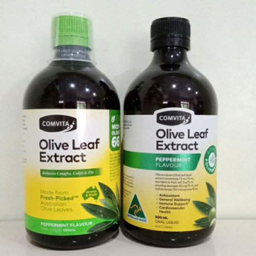 Nước Uống Chiết Xuất Từ Lá Olive Vị Bạc Hà Dễ Uống Chống Oxy Hóa Hỗ Trợ Sức Khỏe Tổng Hợp - Comvita Olive Leaf Extract Peppermint 500mL