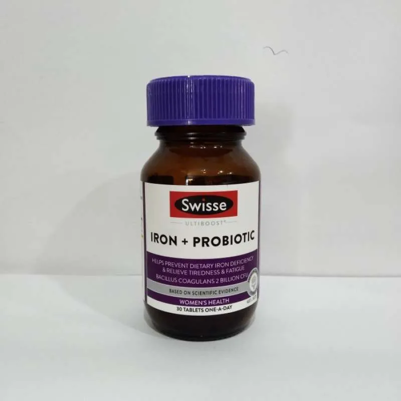 Viên uống bổ sung sắt và men vi sinh - Swisse Iron + Probiotic 30 Viên