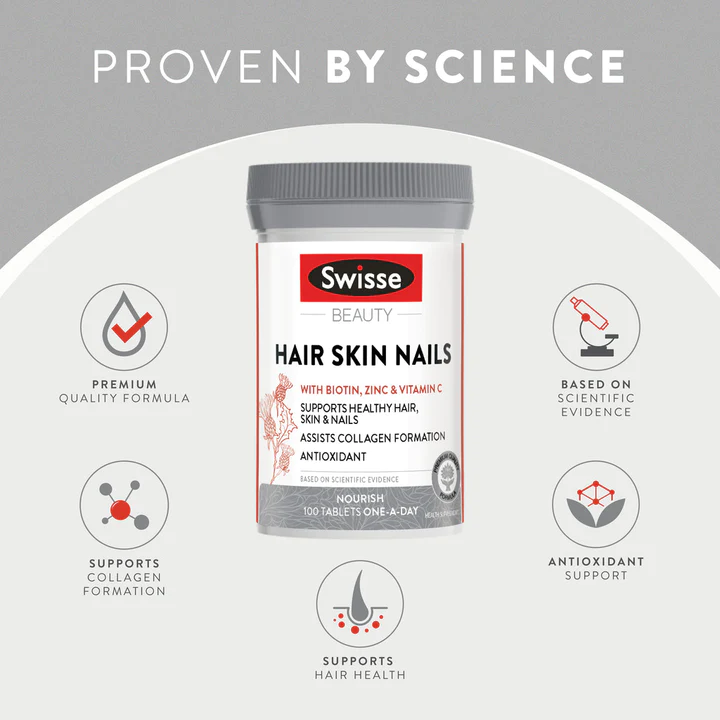 Viên uống hỗ trợ tóc da và móng - Swisse Ultiboost Hair Skin Nails+ 100 Viên