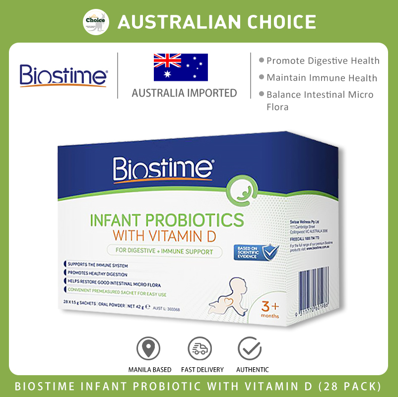 Men vi sinh sinh và vitamin D cho Bé trên 3 tháng  - Biostime Infant Probiotic with Vitamin D 28 Gói