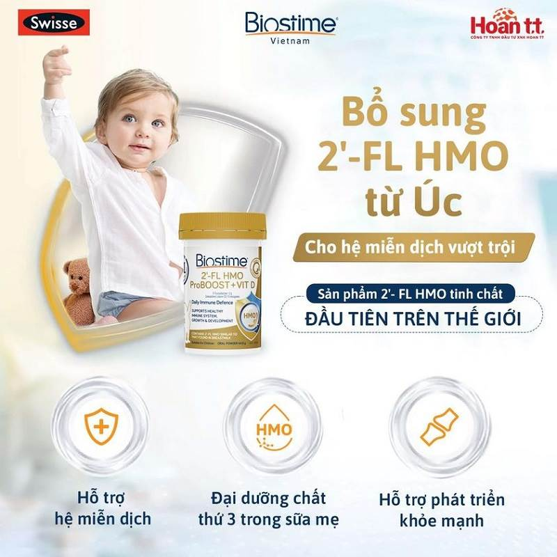 Bột tăng đề kháng cho Bé -Biostime 2'-FL HMO ProBOOST + VIT D 44.8g