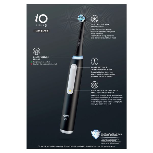Bàn Chải Điện Oral-B iO Series 3 Màu Đen Chính Hãng - Oral B Power Toothbrush iO 3 Series Black