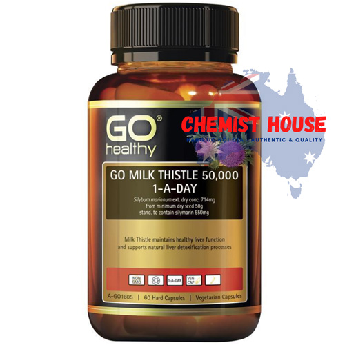 GO Healthy Milk Thistle 50000mg 1-A-Day - Viên uống hỗ trợ tăng cường chức năng gan 60 viên