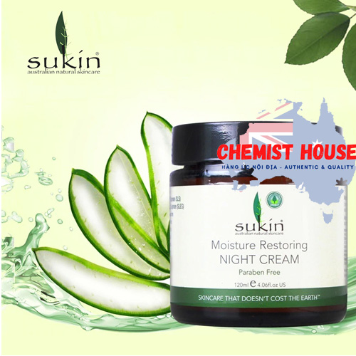 Sukin Moisture Restoring Night Cream - Kem dưỡng da ban đêm 120ml