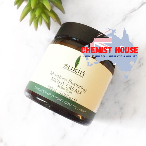 Sukin Moisture Restoring Night Cream - Kem dưỡng da ban đêm 120ml