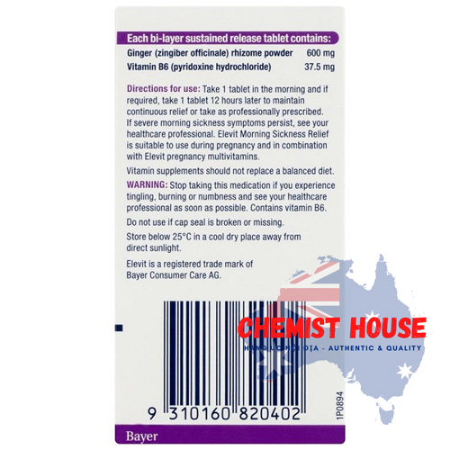 Elevit Morning Sickness Relief (30 days) - Viên uống giảm nghén cho Mẹ Bầu 30 viên