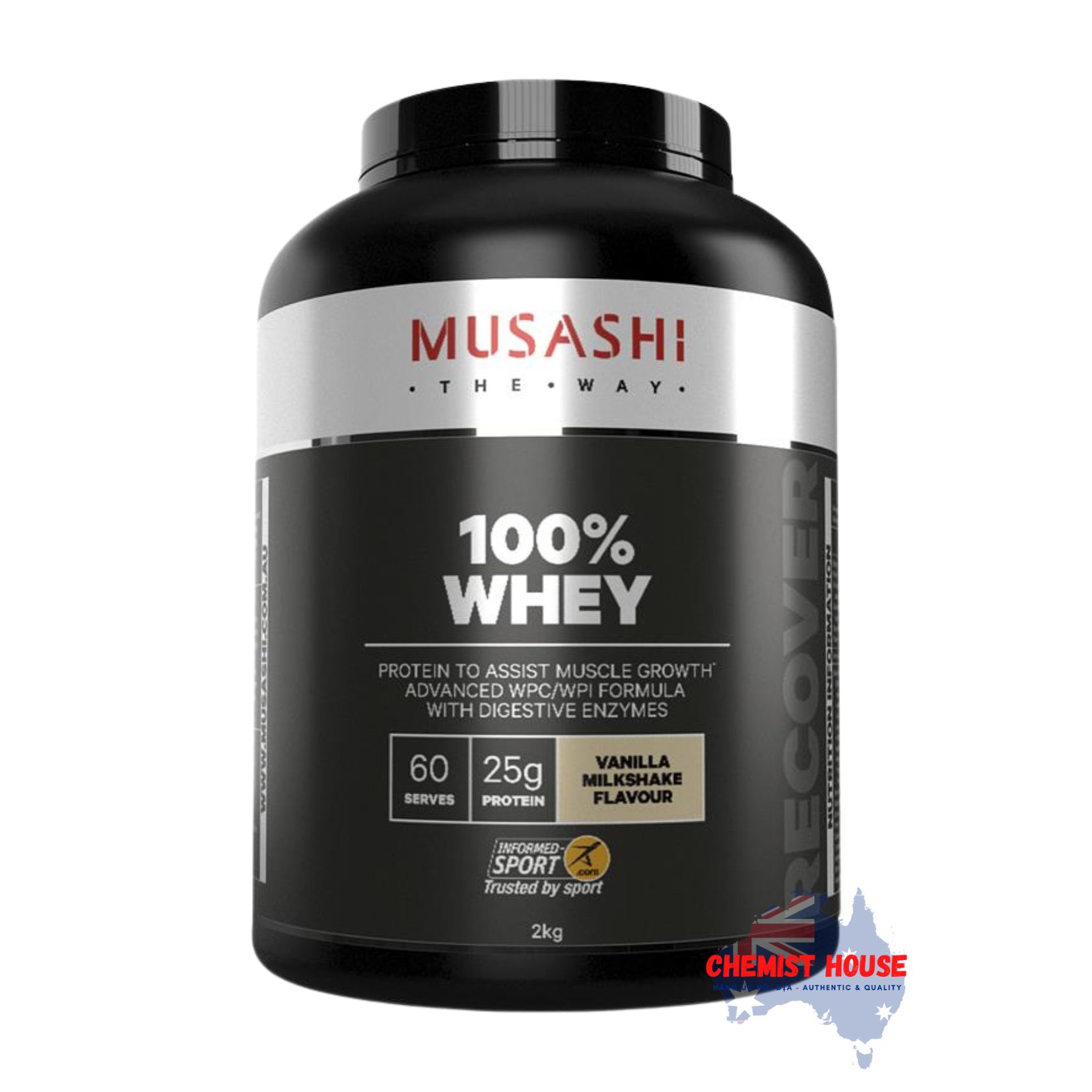Bột Protein Whey Musashi 100% Hỗ Trợ Tăng Trưởng & Phục Hồi Cơ Bắp Vị Caramel Muối/Vanila/Sô cô la 900g - Musashi 100% Whey Salted Caramel 900g