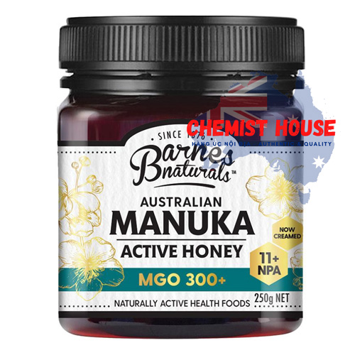 Barnes Naturals Australian Manuka Honey 250g MGO 300+ - Mật ong Manuka