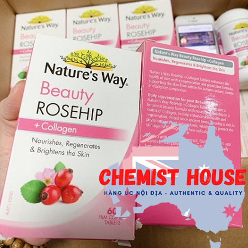 Nature’s Way Beauty Rosehip + Collagen - Viên uống collagen 60 viên