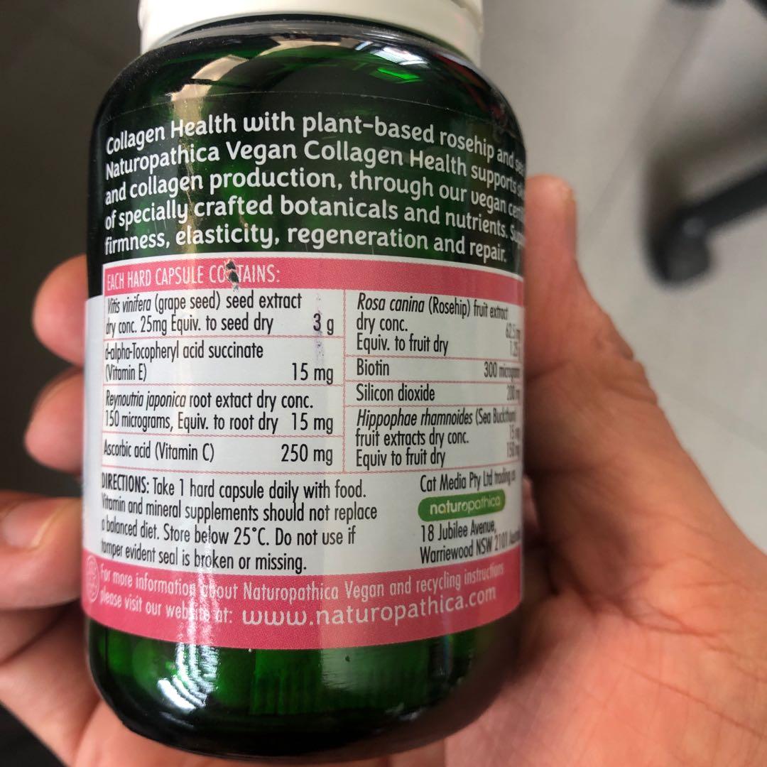 Viên uống hỗ trợ độ đàn hồi & độ săn chắc của da Naturopathica Vegan Collagen Health 60 Capsules