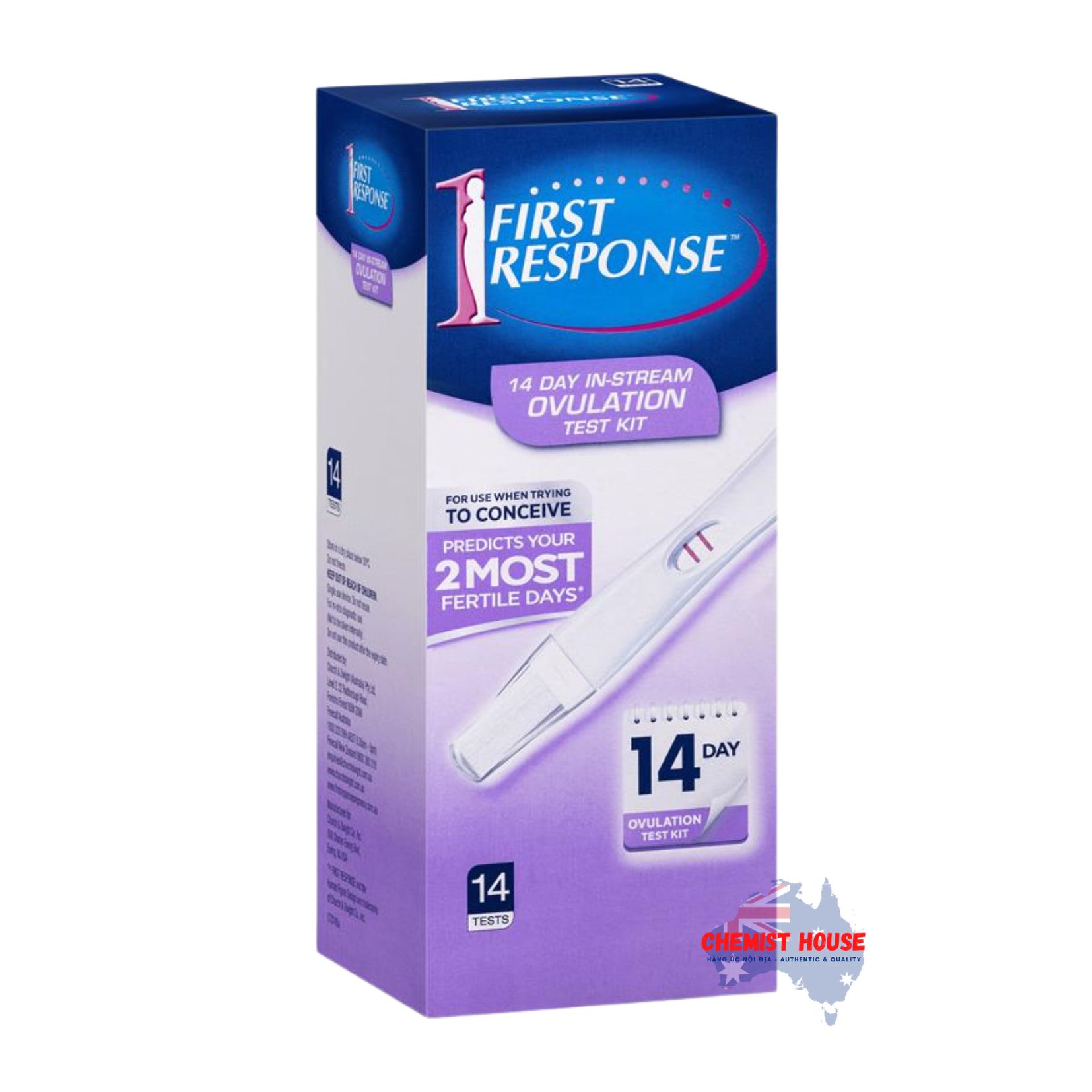 Bộ Dụng Cụ Test Canh Rụng Trứng First Response 14 Gói Trong Vòng 14 Ngày Tăng Cơ Hội Mang Thai - First Response 14 Day In Stream Ovulation Test Kit 14 Pack