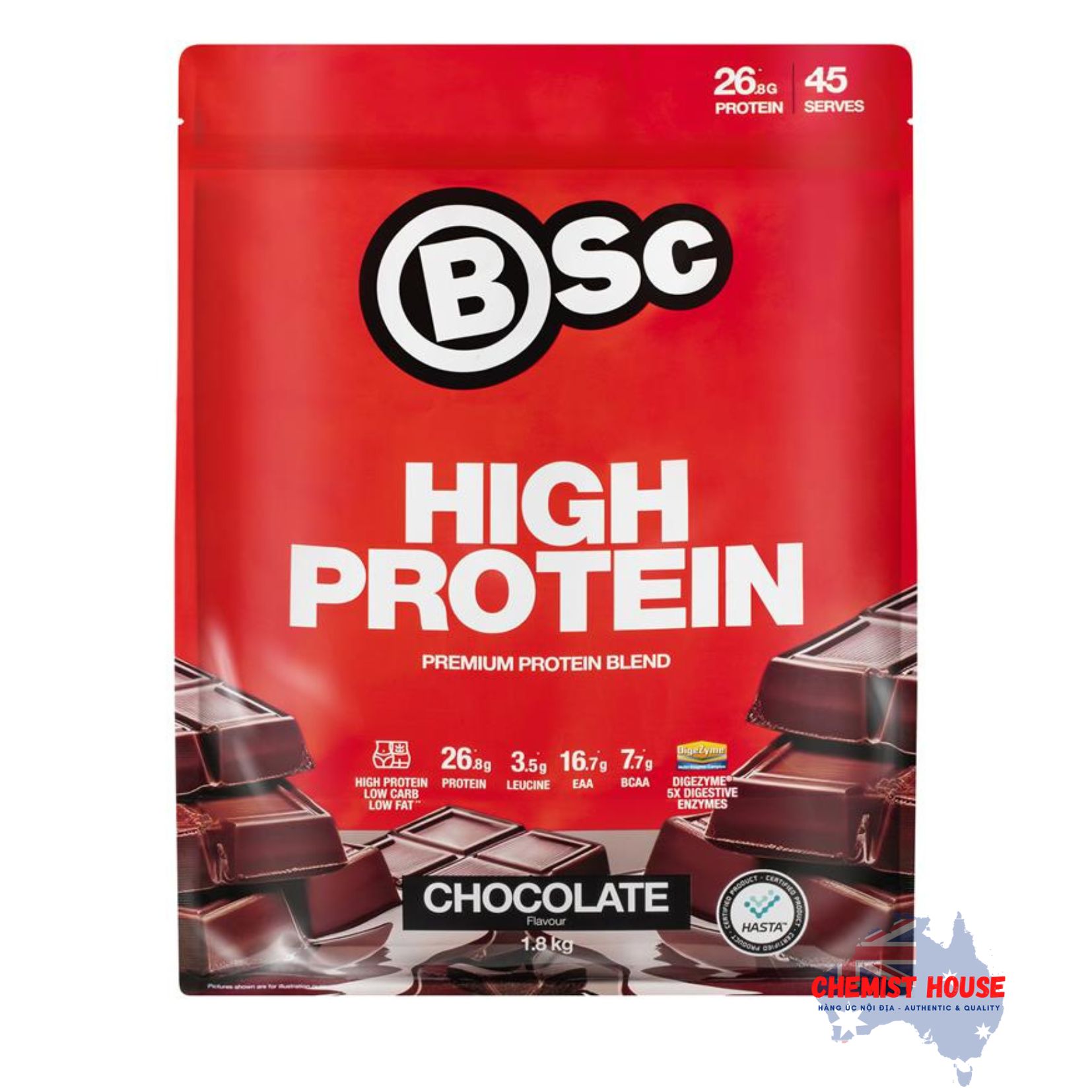 BSc Cao Protein Vanilla/Chocolate 1,8kg - BSc High Protein Vanilla/Chocolate 1.8kg