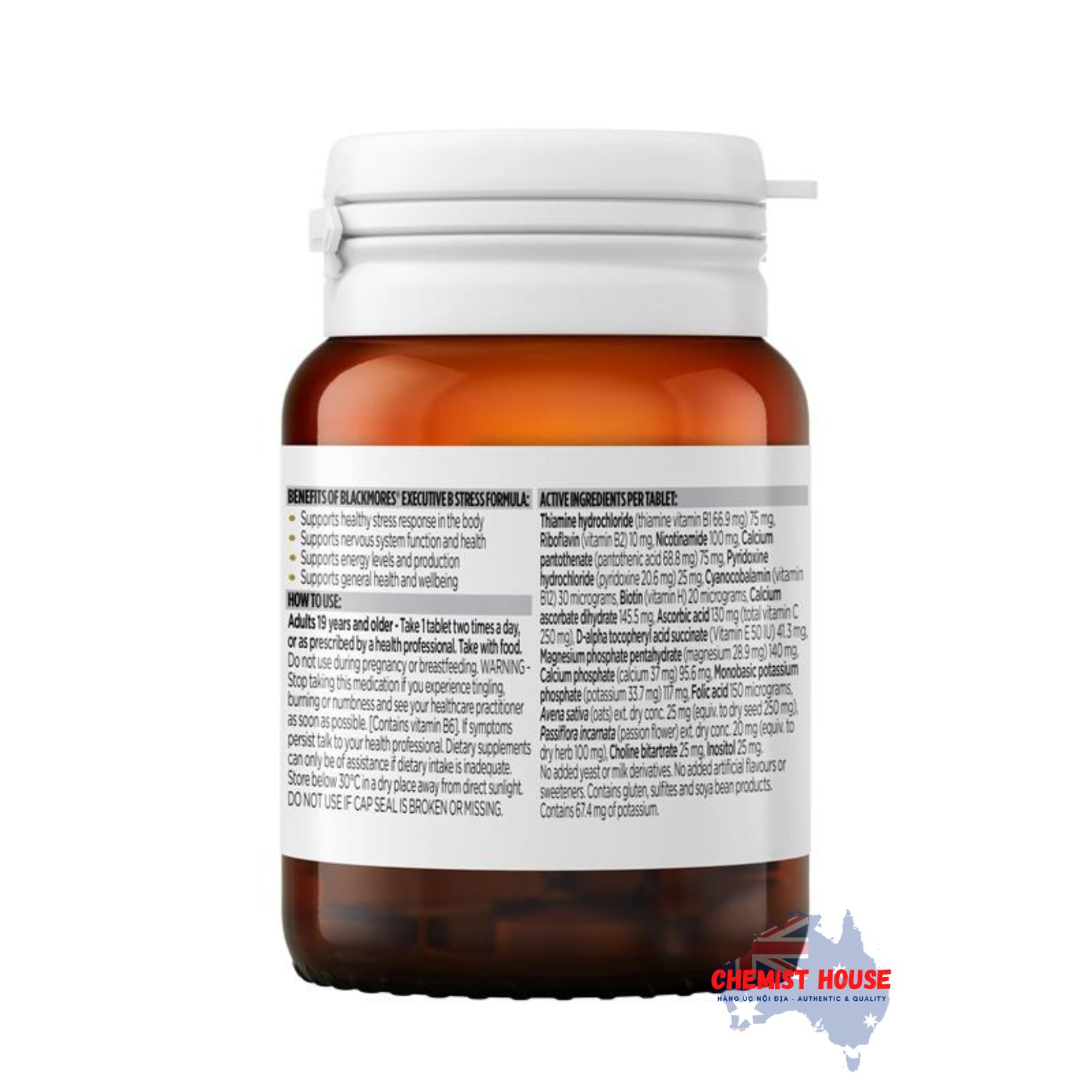 Viên Uống Blackmores Executive B Stress Formula Hỗ Trợ Giảm Căng Thẳng 28 Viên/ 250 Viên - Blackmores Executive B Stress