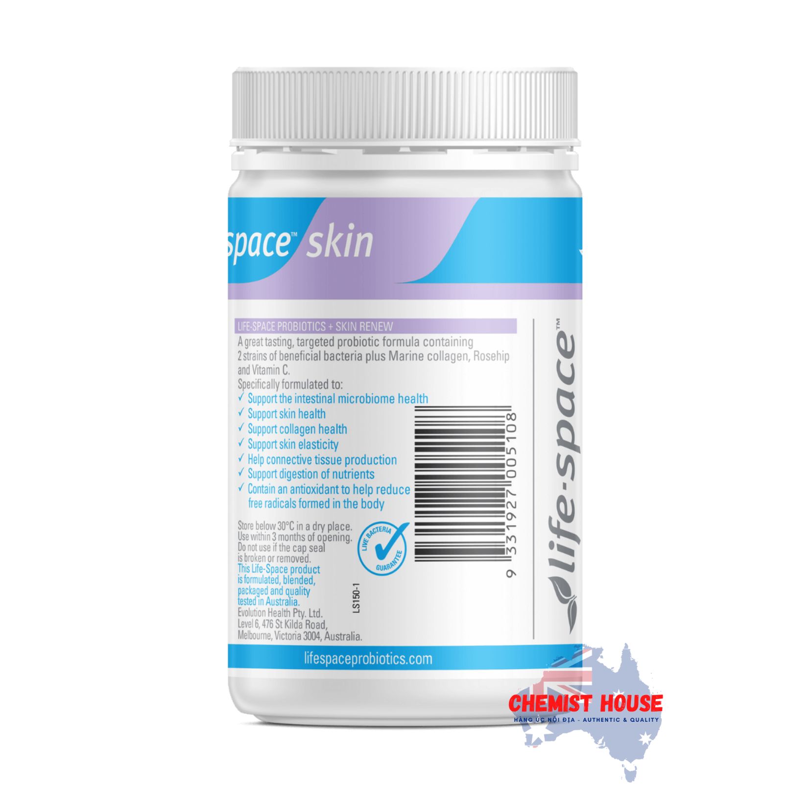 Bột uống tái tạo da Life Space Probiotic + Skin Renew 150g