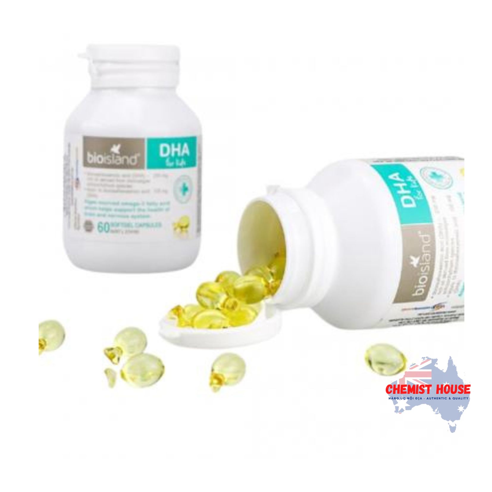 Bio Island DHA cho trẻ - Dầu cá giúp bé thông minh hơn 60 viên