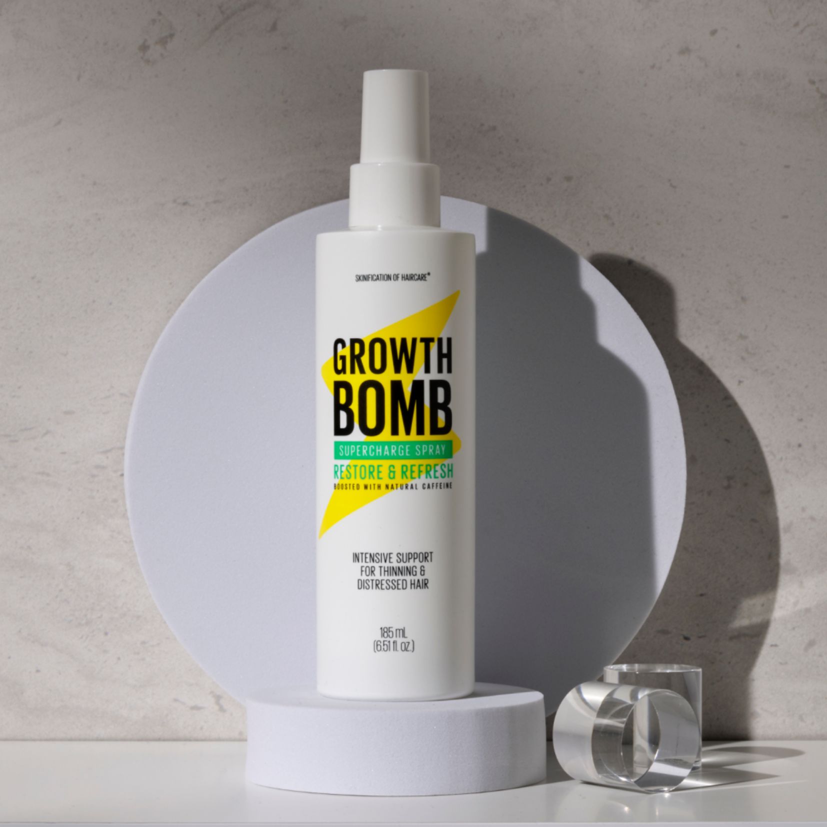 Xịt Hỗ Trợ Kích Thích Mọc Tóc & Phục Hồi Tóc Yếu Hư Tổn Growth Bomb 185ml - Growth Bomb Hair Growth Spray 185ml