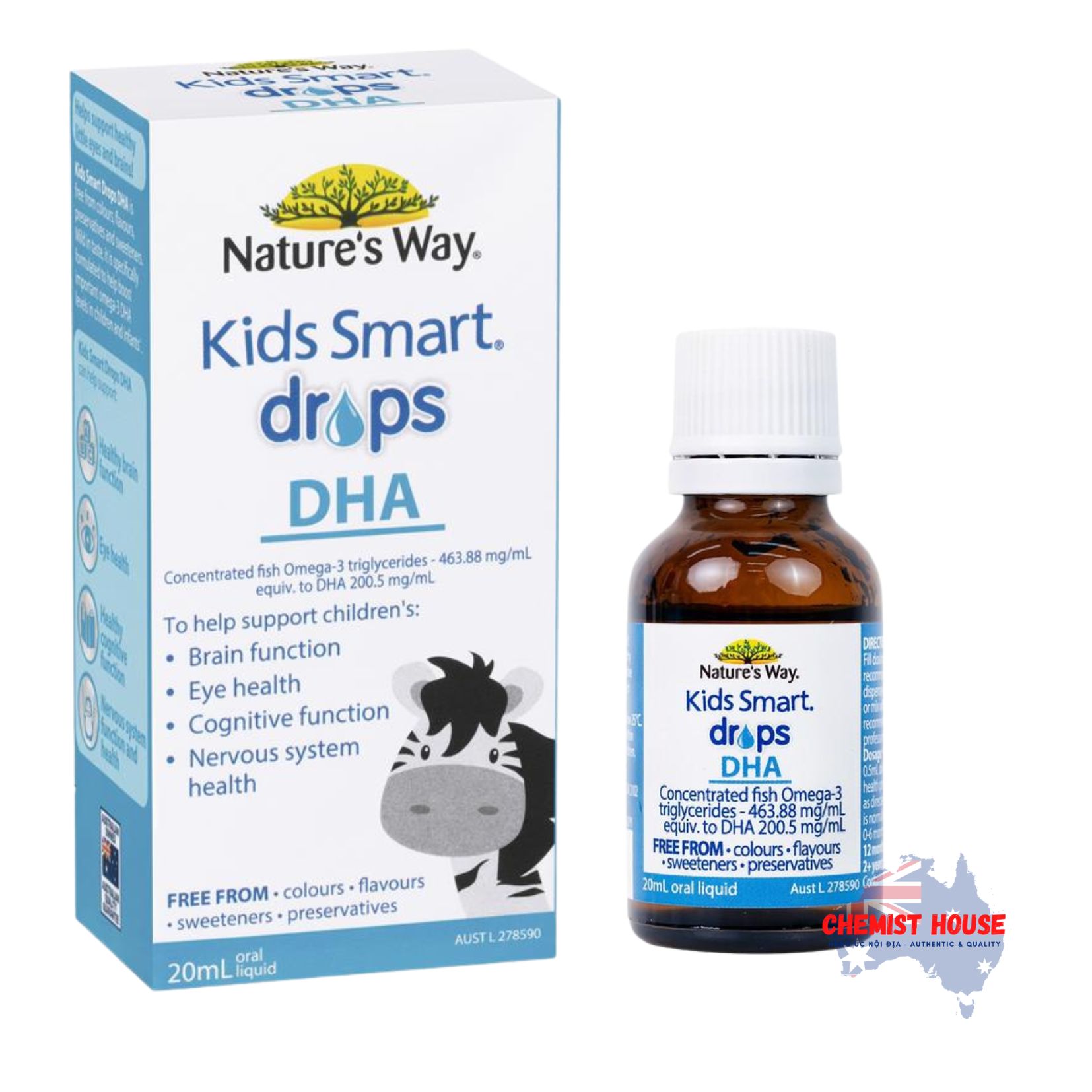 Nature's Way Kids Smart Drops DHA Hỗ Trợ Phát Triển Não Bộ, Thị Lực Cho Bé 20ML - Nature's Way Kids Smart Drops DHA 20ml