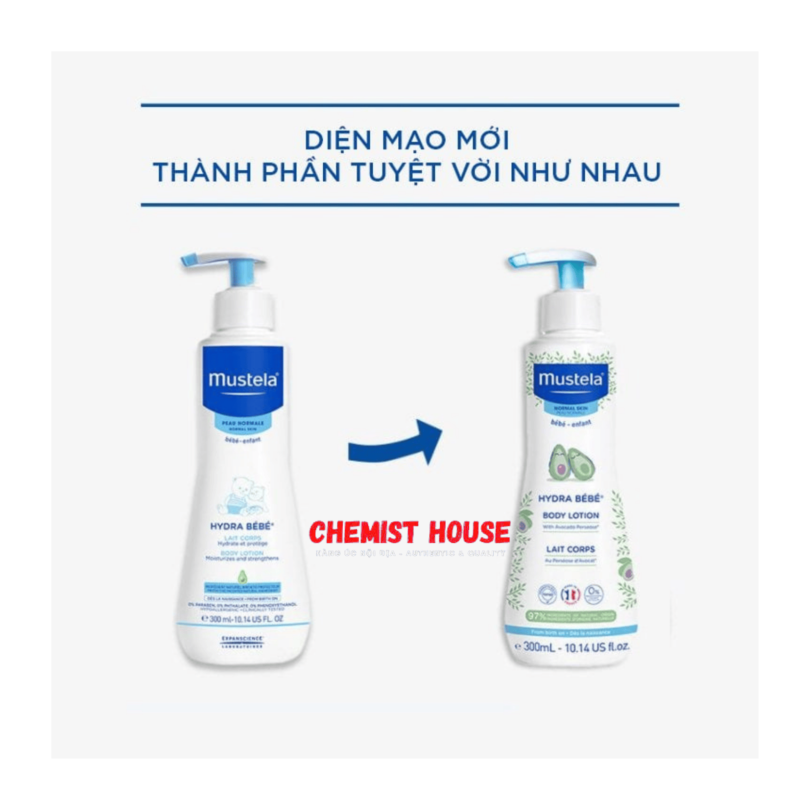 Dưỡng Thể Da Cho Bé  Mustela Hydra-Bebe Body Lotion 300ml