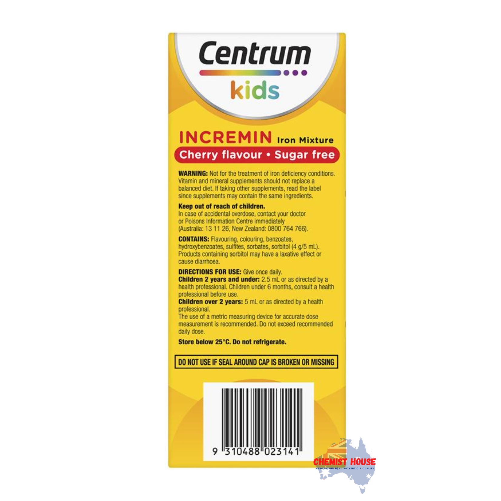 Siro Centrum Kids Incremin Iron Bổ Sung Vitamin Cho Bé Biếng Ăn Mixture Hương Anh Đào 200ml - Centrum Kids Incremin Iron Mixture Cherry Flavour 200ml