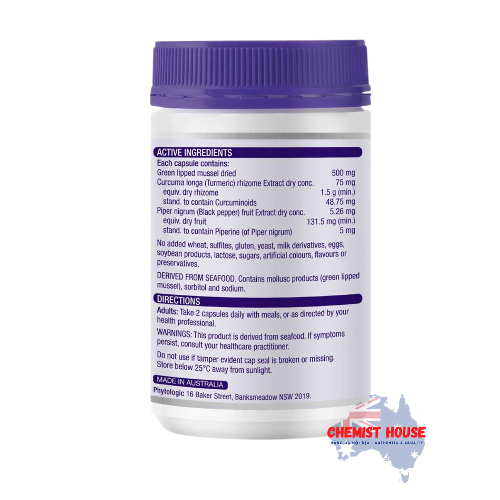 Viên Uống Henry Blooms Vẹm Xanh 500mg Nghệ 1500mg Hỗ Trợ Xương Khớp 100 Viên - Henry Blooms Green Lipped Mussel 500mg With Turmeric 1500mg 100 Vege Capsules