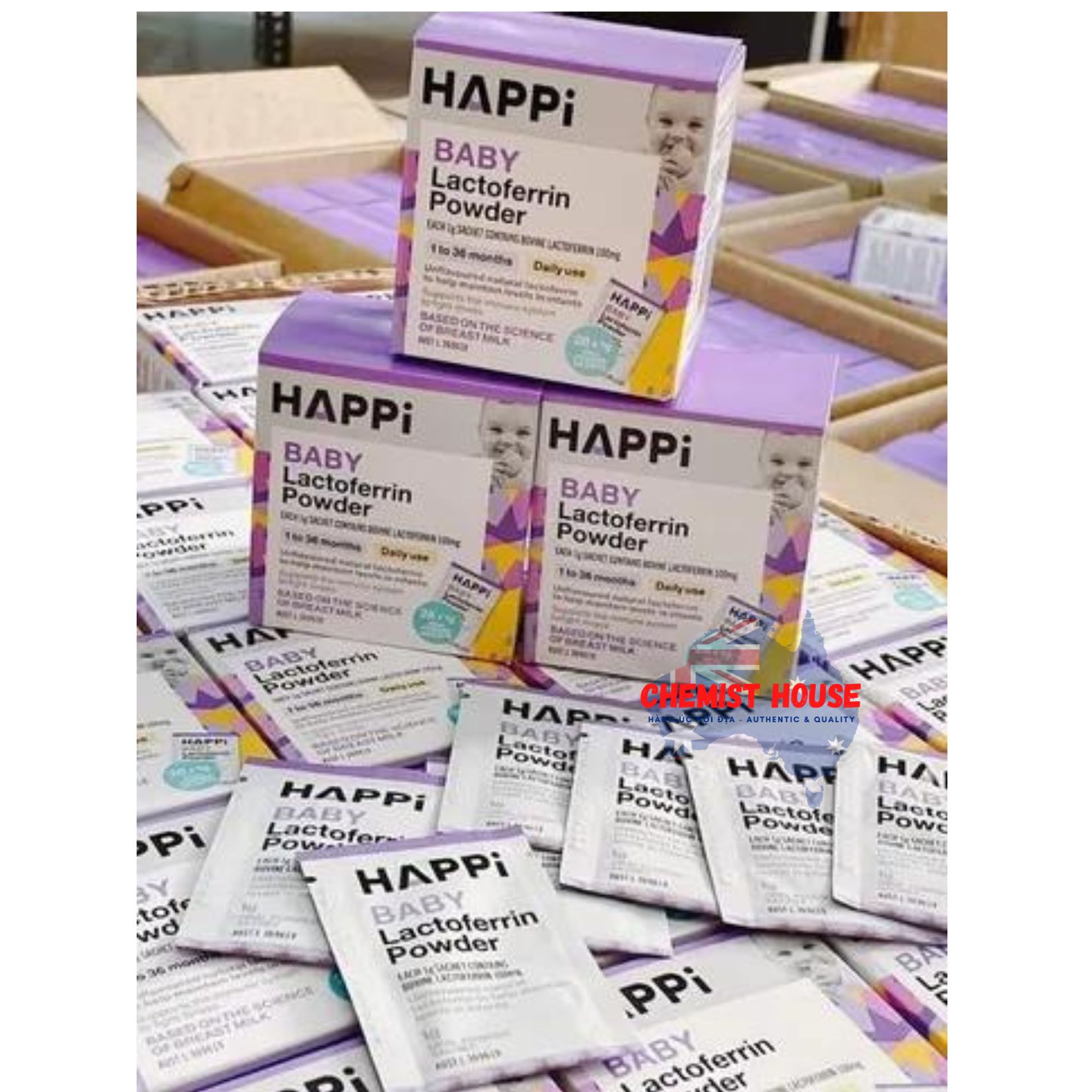 Bột Dinh Dưỡng Cho Bé Happi Baby Lactoferrin Powder 28 Gói - Happi Baby Lactoferrin Powder Sachets 28 x 1g
