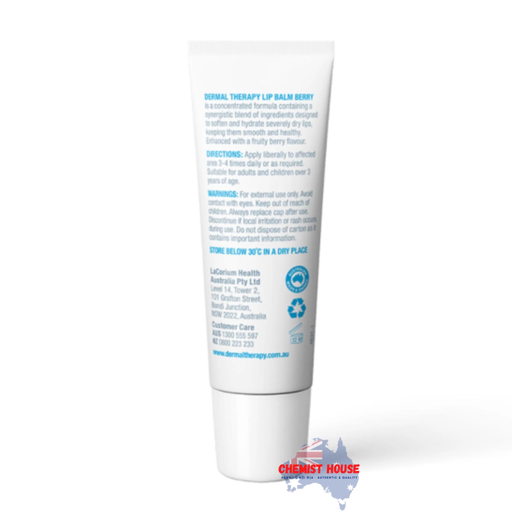 Son Dưỡng Môi Dermal Therapy Lip Balm Berry 10g