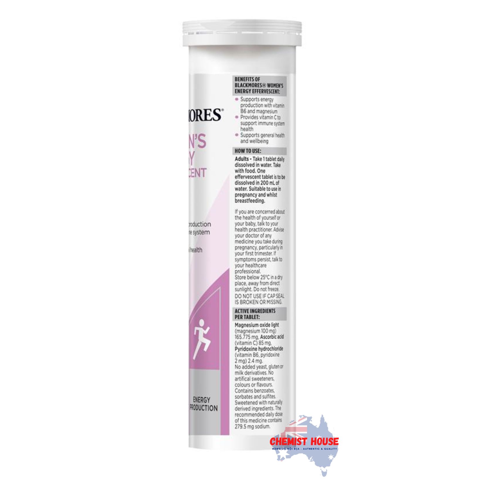 Viên sủi bổ sung năng lượng dành cho phụ nữ Blackmores Womens Energy Effervescent 20 Tablets