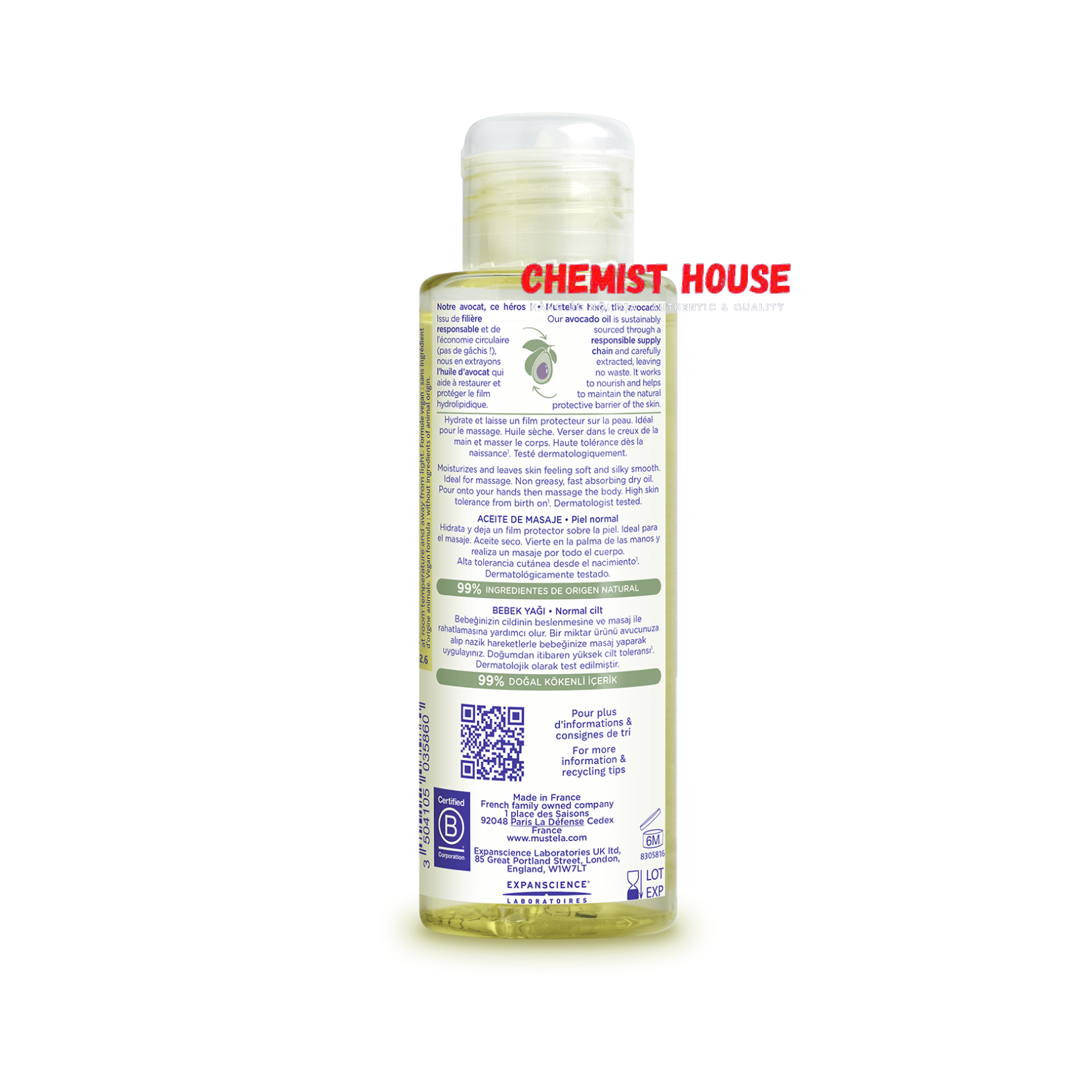 Dầu Massage Cho Bé Mustela Baby Massage Oil 100ml Online Only