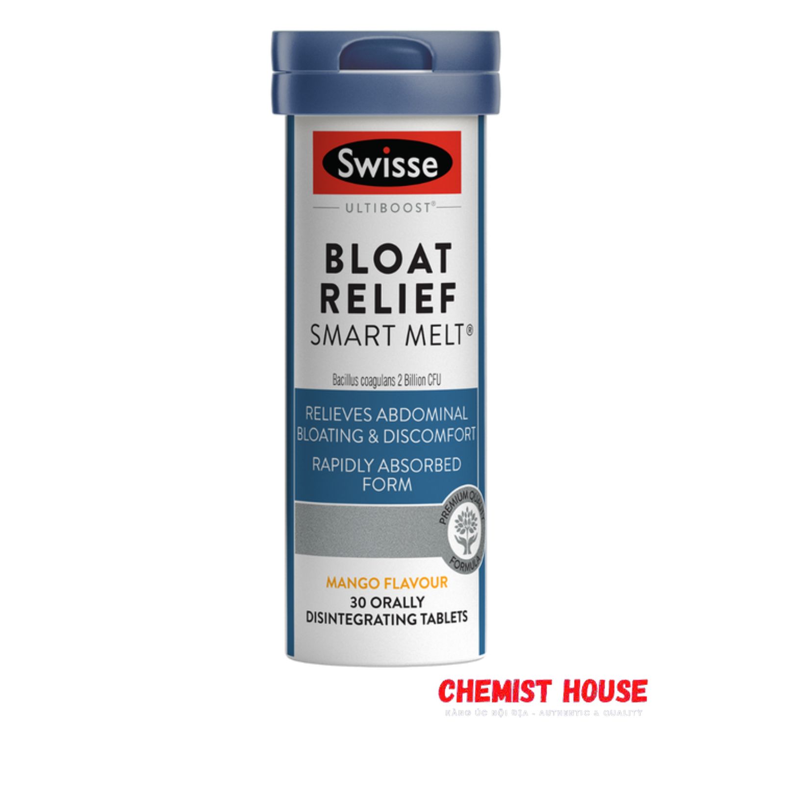 Swisse Ultiboost Bloat Ease Smart Melts 30 pack - Kẹo Ngậm Giảm Đầy Hơi Táo Bón Kèm Men Tiêu Hóa - Swisse Bloat Relief Smart Melt 30 Viên