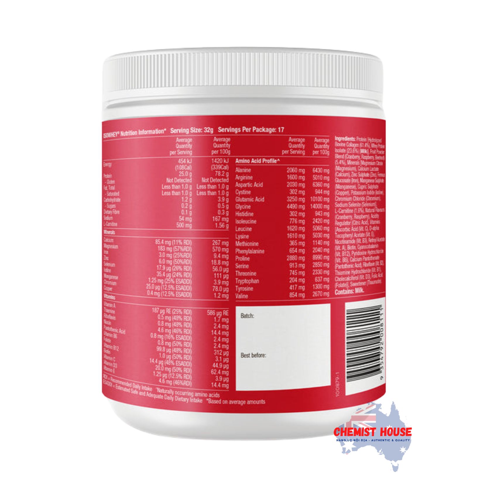 Isowhey Clear Cranberry Raspberry 550g